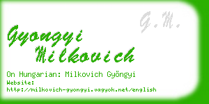 gyongyi milkovich business card