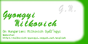 gyongyi milkovich business card